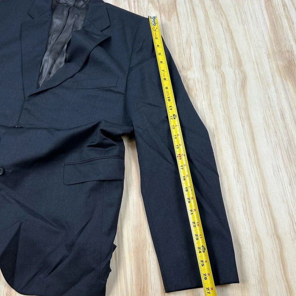Jack Victor‎ Estrato Super 100's Wool Solid Gray Two Button  Blazer Men's 44L